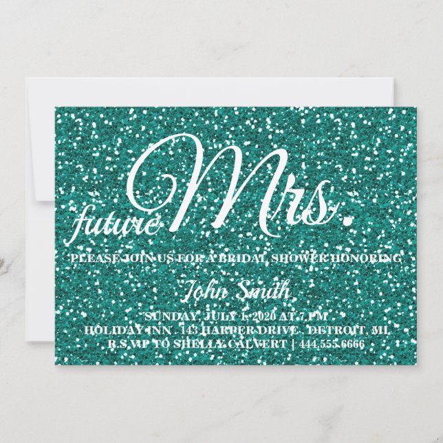 Glitter Bridal Shower future Mrs. Invitation (Front)