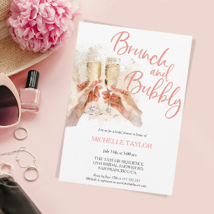 Glitter Brunch and Bubbly Champagne Bridal Shower Invitation