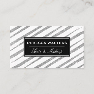 Glitter Brushes Striped Strokes Business Card