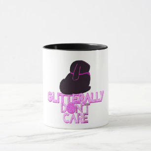Glitter bunny don't care mug