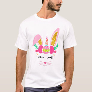 Glitter Bunny Happy Easter Unicorn Happy Easter Da T-Shirt