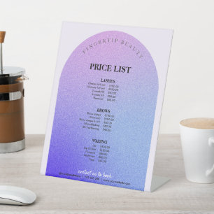 Glitter Business Beauty Salon Menu Price List Pedestal Sign