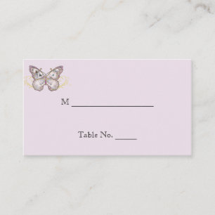 Glitter Butterfly on Lavender Wedding Place Cards