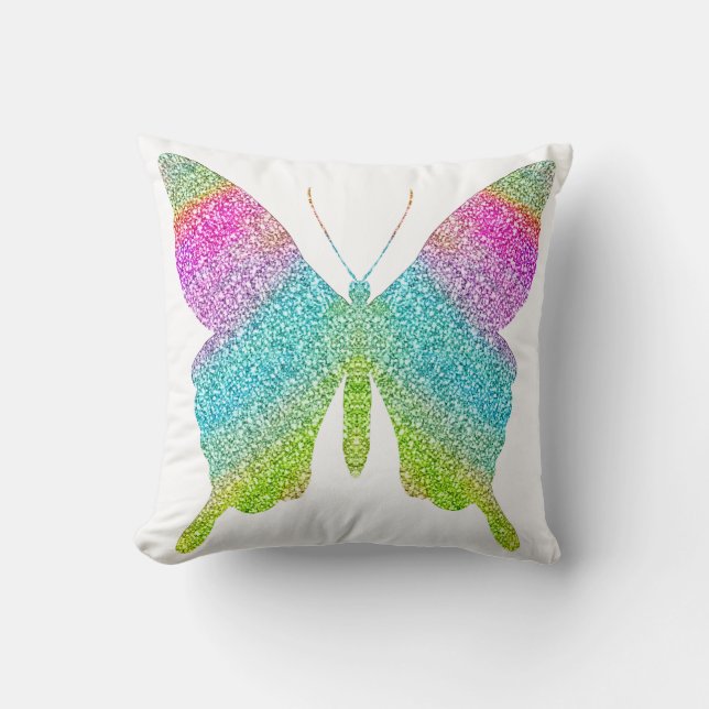 Glitter Butterfly Pillow - pick a background (Front)