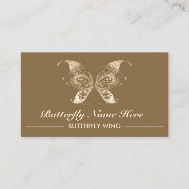 Glitter Butterfly Wing Swirl Decorative Business Card (Front)