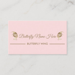 Glitter Butterfly Wings Decor Gold Business Card