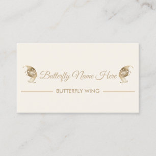 Glitter Butterfly Wings Swirl Gold Business Card
