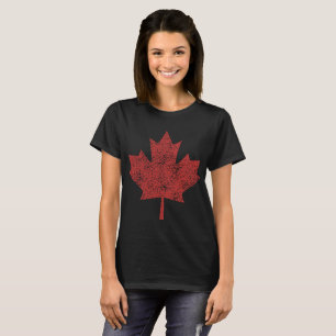 Glitter Canadian T-Shirt Red Maple Leaf Canada Day