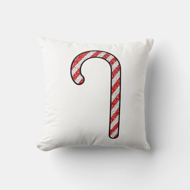 Glitter Candy Cane Cushion (Front)