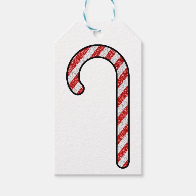 Glitter Candy Cane Gift Tags (Front)