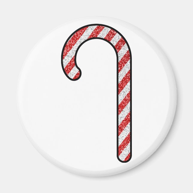 Glitter Candy Cane Magnet (Front)