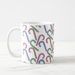 Glitter Candy Cane Pattern Coffee Mug