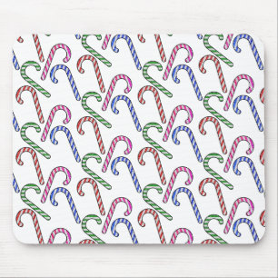 Glitter Candy Cane Pattern Mouse Mat