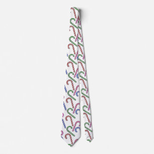 Glitter Candy Cane Pattern Tie