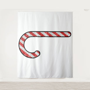 Glitter Candy Cane Tapestry