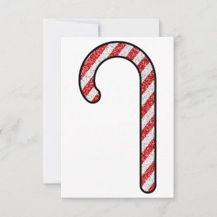 Glitter Candy Cane Thank You Card