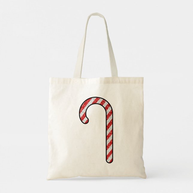Glitter Candy Cane Tote Bag (Back)