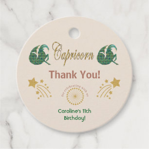 Glitter Capricorn, Gold Shooting Stars Thank You Favour Tags