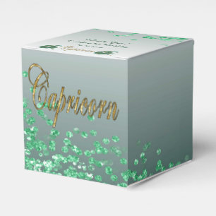 Glitter Capricorn & Green Glitter Birthday Favour Box