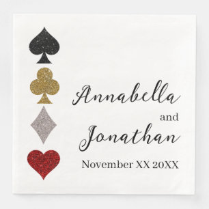Glitter Card Game Las Vegas Casino Wedding Napkin
