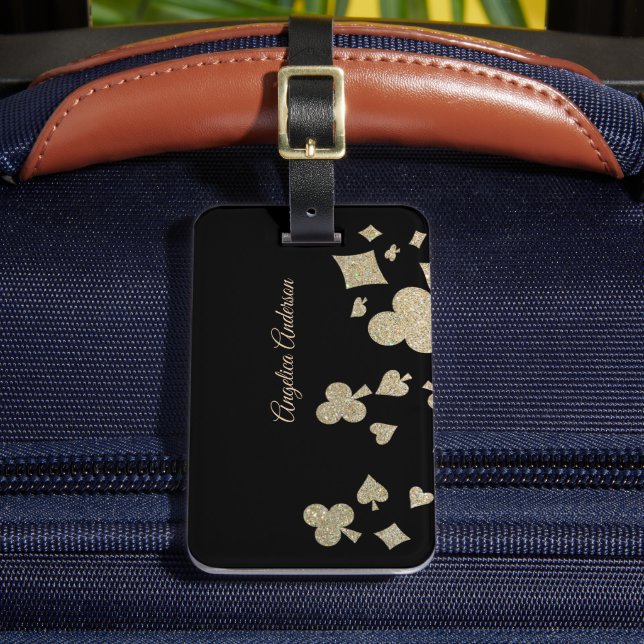 Glitter Casino Business Card Luggage Tag (Front Insitu 2)
