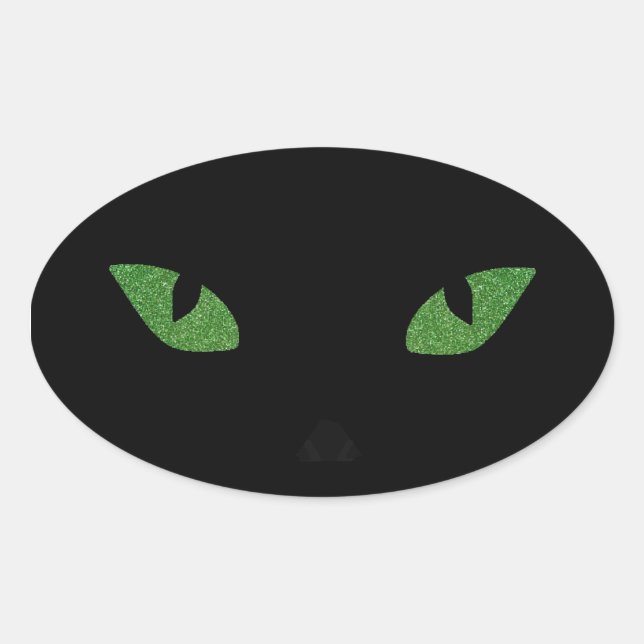 Glitter Cat Eyes Oval Sticker (Front)