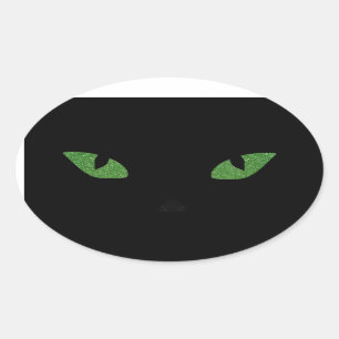 Glitter Cat Eyes Oval Sticker