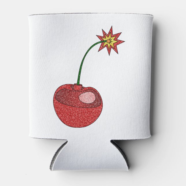 Glitter Cherry Bomb Can Cooler (Front)