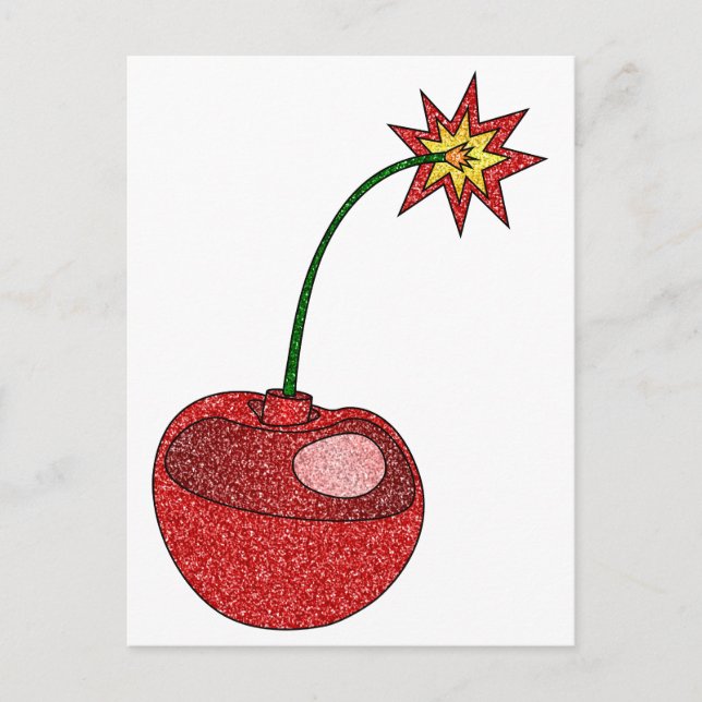 Glitter Cherry Bomb Postcard (Front)
