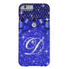 Glitter Chevron Bling Diamond Monogram | sapphire
