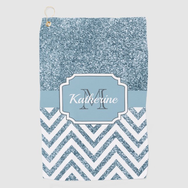 Glitter Chevron Golf Towel (Front)