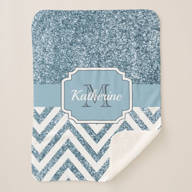 Glitter Chevron Sherpa Blanket (Front)