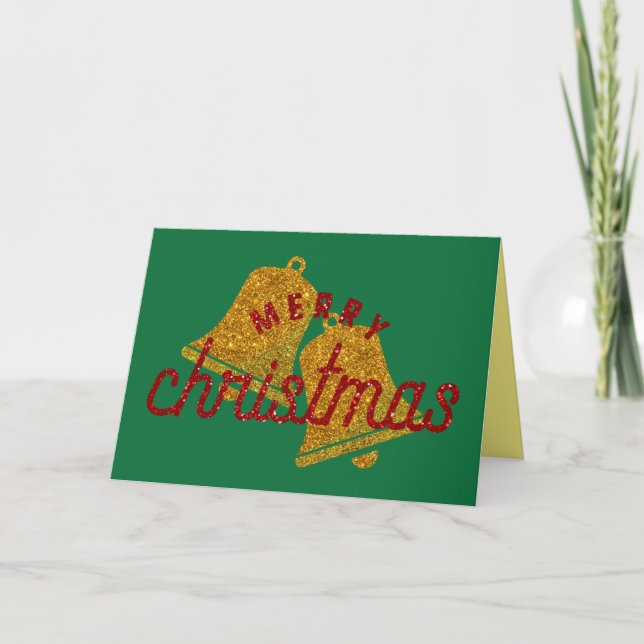 Glitter Christmas Bells Card (Front)