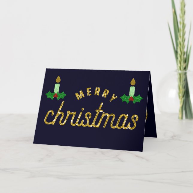 Glitter Christmas Candle Card (Front)