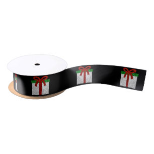 Glitter Christmas Gift Satin Ribbon