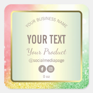 Glitter Christmas Green Gold Glitter Product Label