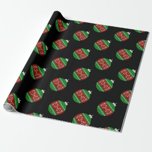 Glitter Christmas Ornament Wrapping Paper