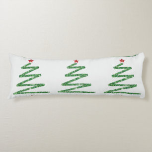 Glitter Christmas tree Body Cushion