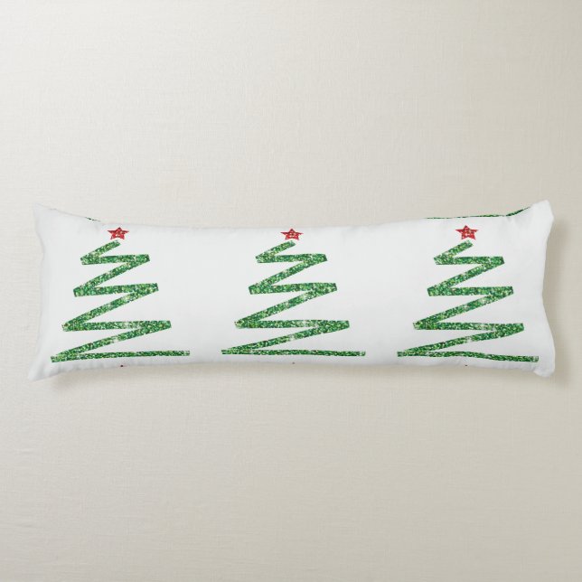 Glitter Christmas tree Body Cushion (Front)