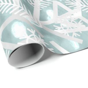 Glitter Christmas Tree Holidays Snowflakes Wrapping Paper