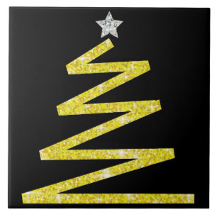 Glitter Christmas tree Tile