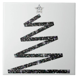 Glitter Christmas tree Tile