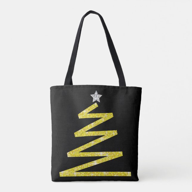 Glitter Christmas tree Tote Bag (Back)