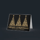 Glitter Christmas Trees Grandson Christmas Holiday Card<br><div class="desc">Merry Christmas for grandson greeting card in black and gold glitter pattern,  wish your grandson well this holiday season with this elegant greeting card.</div>