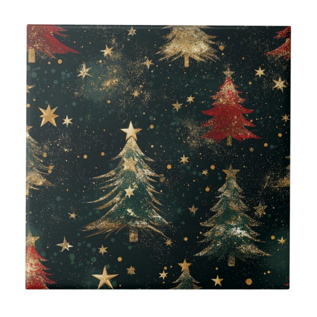Glitter Christmas Trees & Stars (2) Tile (Front)