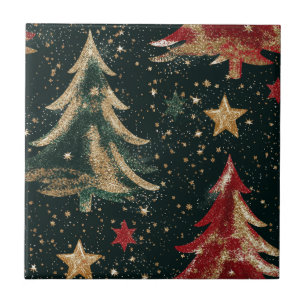 Glitter Christmas Trees & Stars (3) Tile