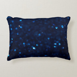 Glitter classic blue lights decorative cushion
