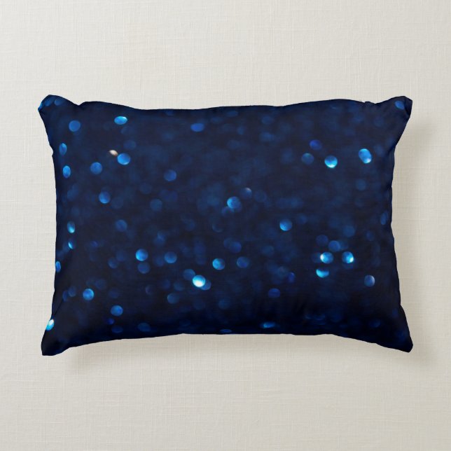 Glitter classic blue lights decorative cushion (Front)