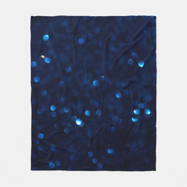 Glitter classic blue lights fleece blanket (Front)
