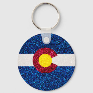 Glitter Colorado flag keychain
